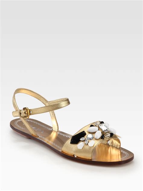 prada jeweled shoes|Prada gold low top.